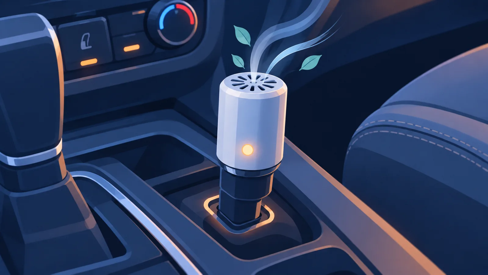 Elektrische geurverspreider in de USB-aansluiting van een auto