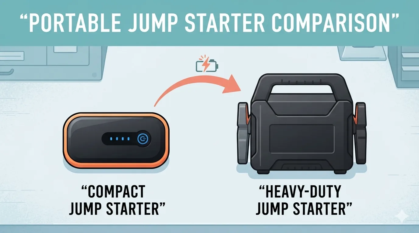 Vergelijking van een lithium en loodzuur jumpstarter
