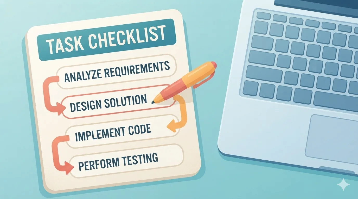 Checklist naast een laptop voor een probleemloze hervatting