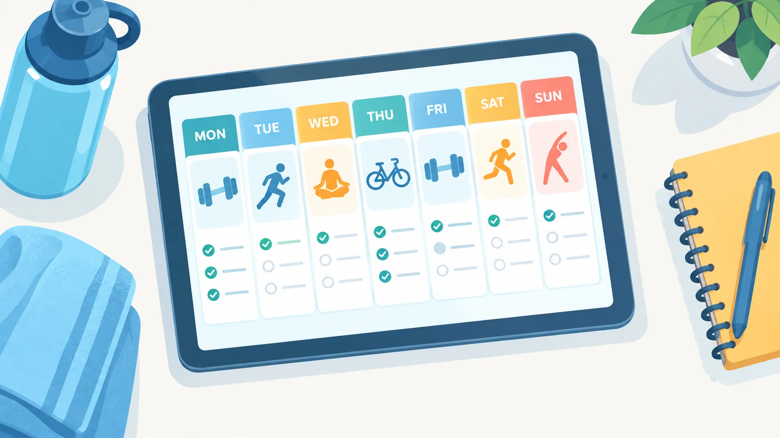 Persoon houdt een plank vast voor coretraining