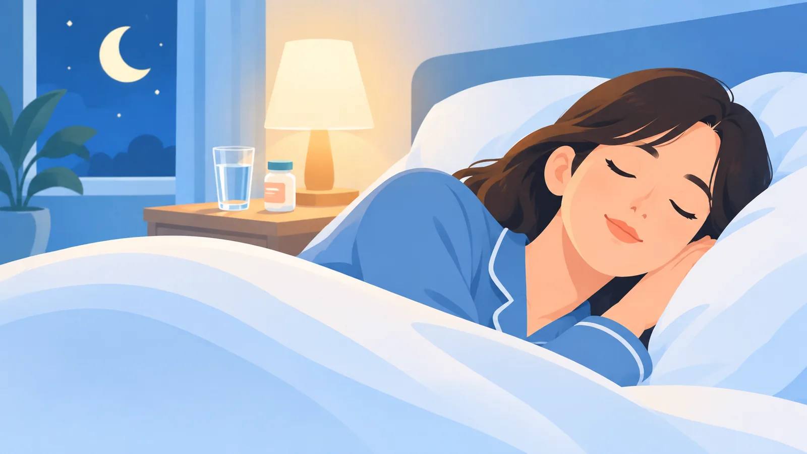 Persoon slaapt rustig in bed