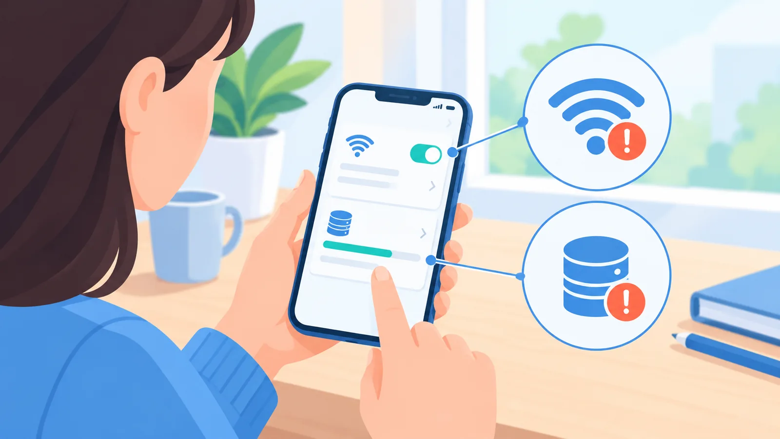 iCloud ਸੈਟਿੰਗਾਂ ਦੀ ਸ਼ੁਰੂਆਤੀ ਜਾਂਚ ਕਰਦਾ ਹੋਇਆ ਯੂਜ਼ਰ