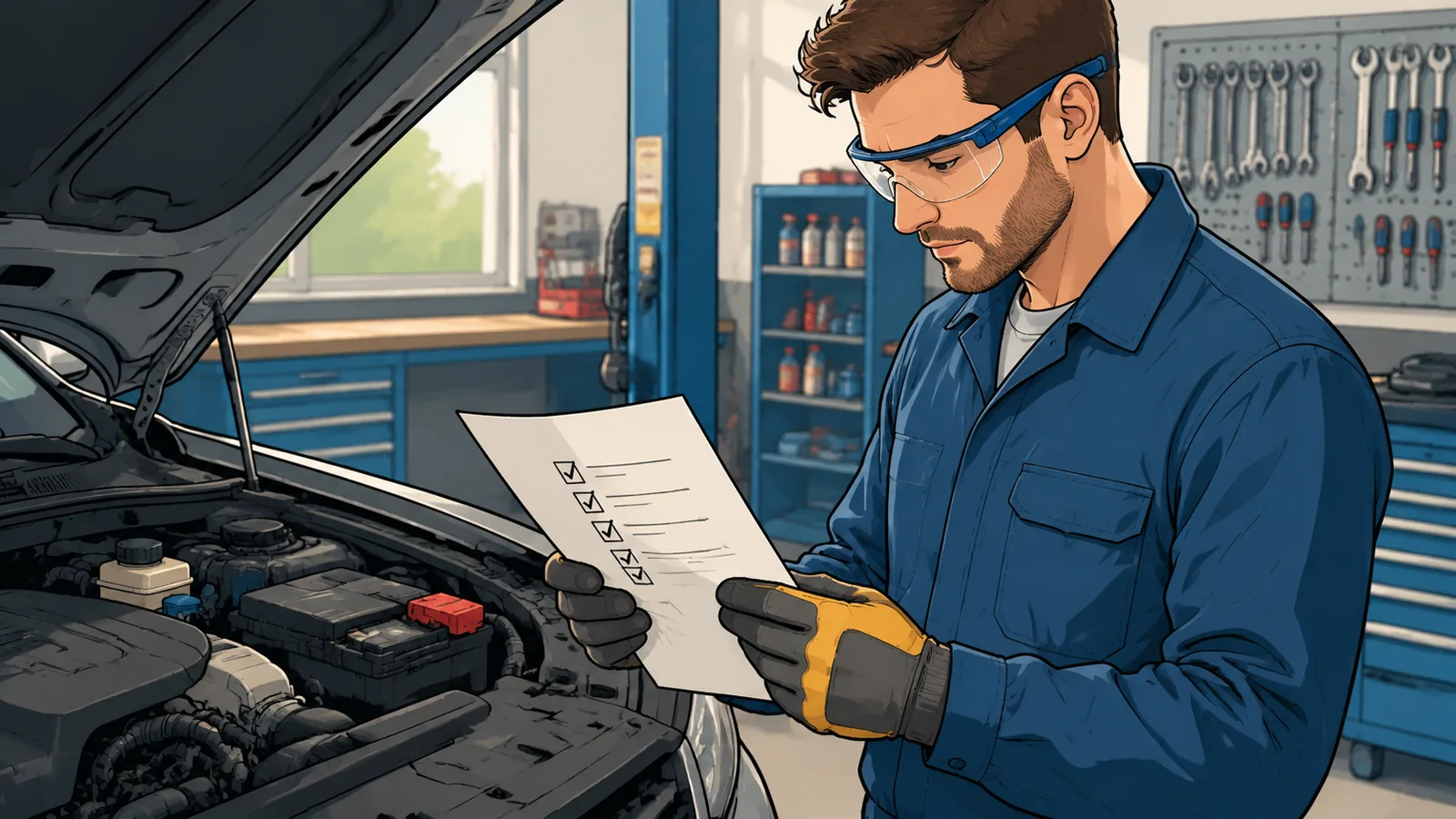 Checklist de segurança antes de carregar a bateria