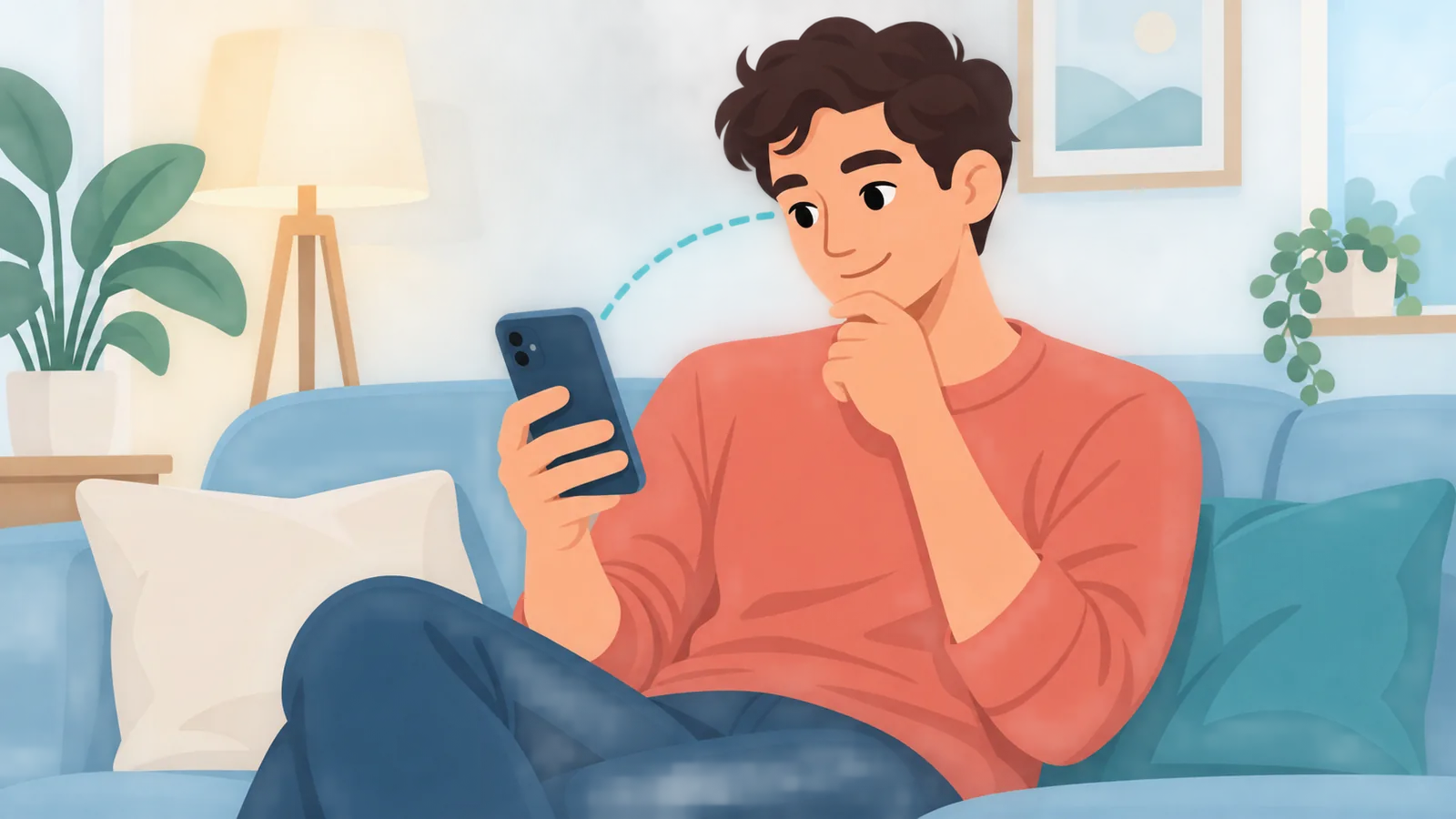 Pessoa com dúvidas frequentes sobre um aplicativo