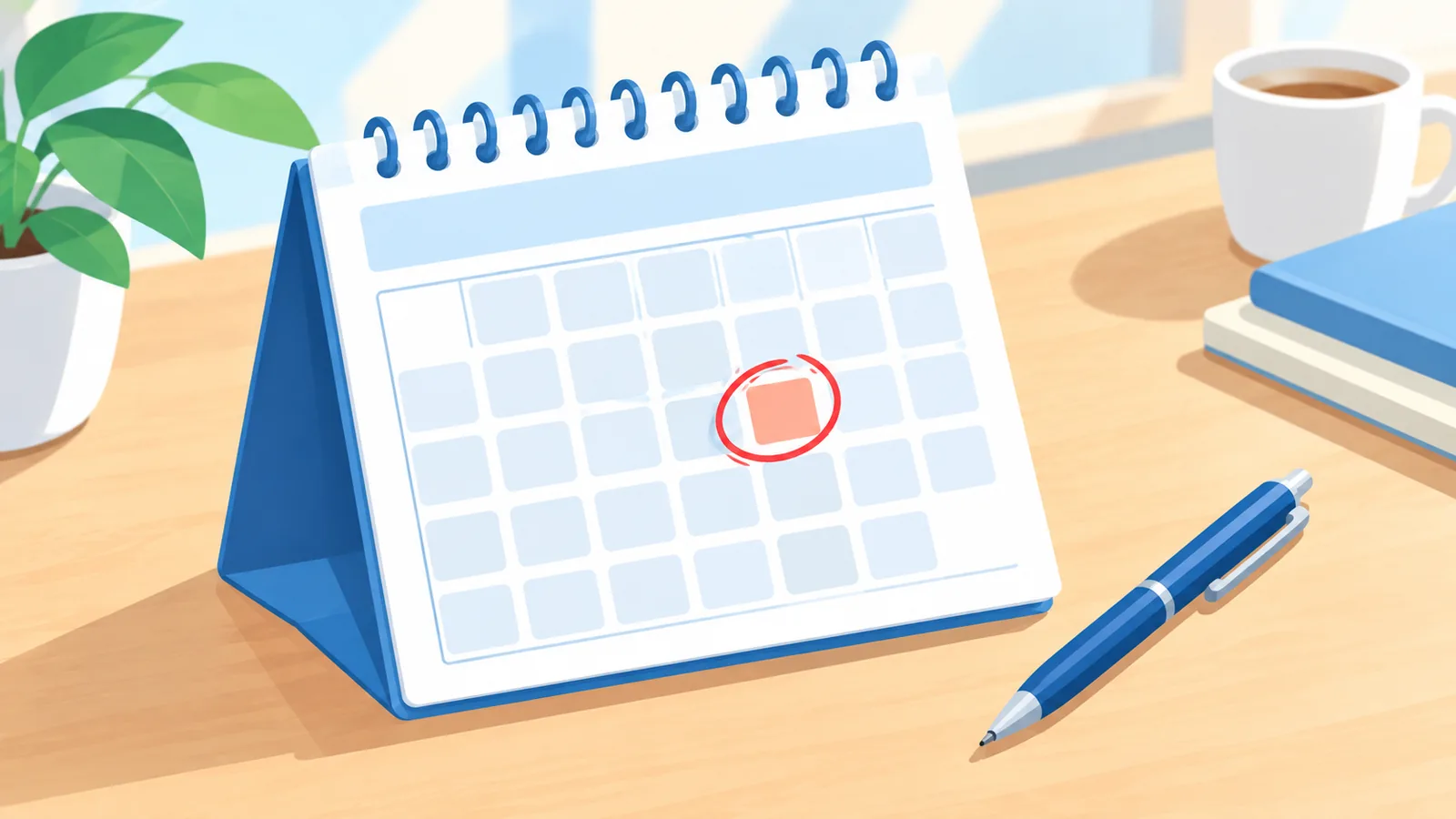 Calendário de mesa marcando uma data importante relacionada a prazo eleitoral