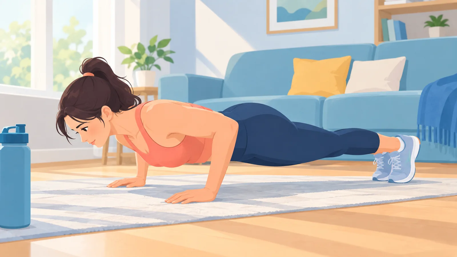 Pessoa praticando um micro-hábito de exercício