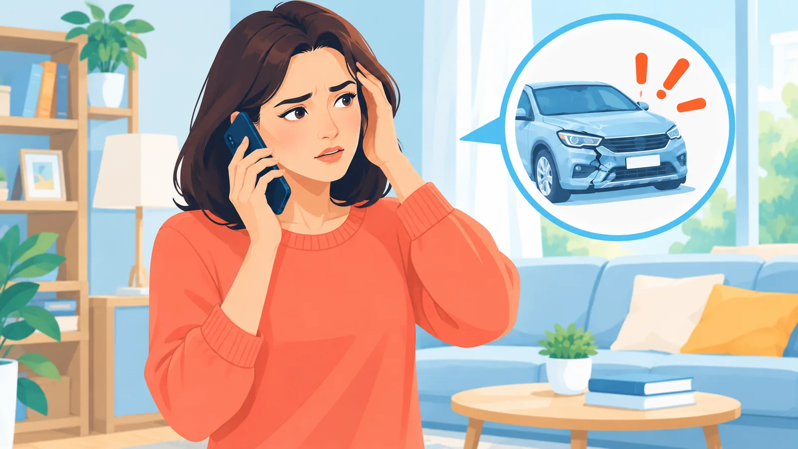 Pessoa fazendo ligação para a seguradora pelo celular