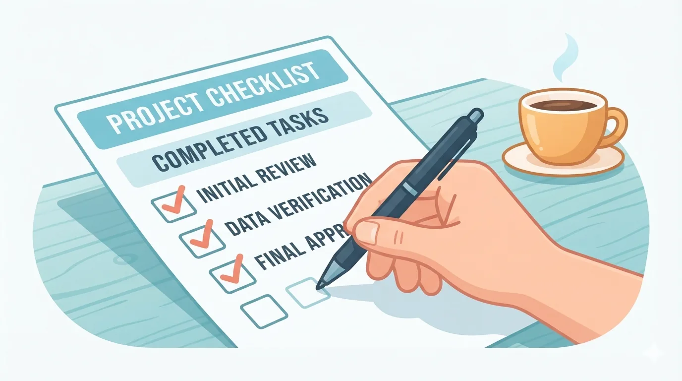 Persoană bifând un checklist pentru alegerea unei cariere