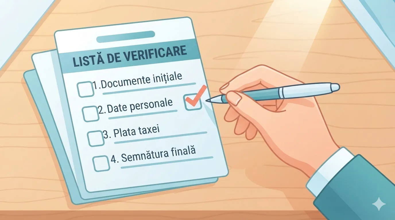 Listă de verificare cu documente bifate