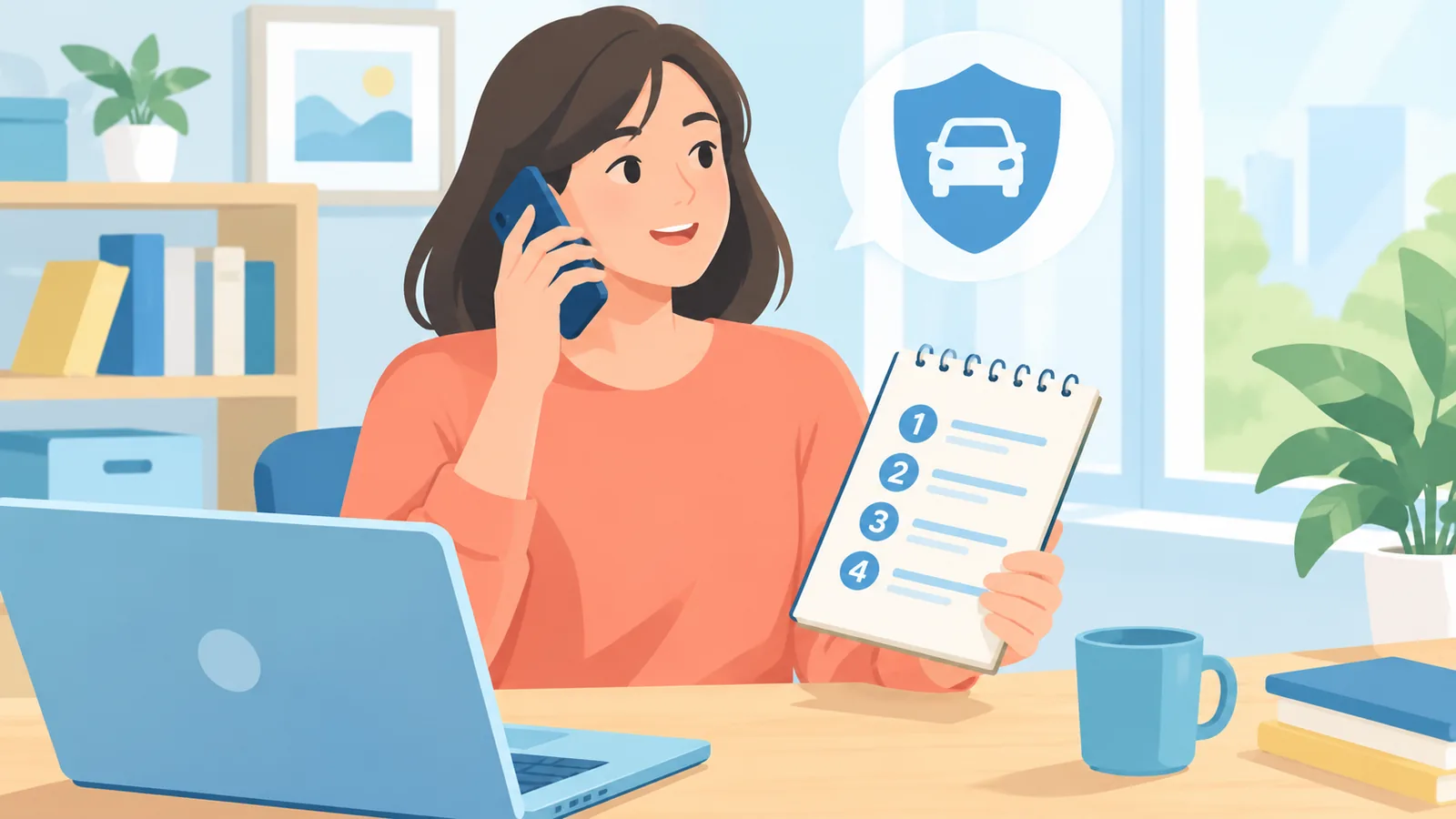 Persoană notificând telefonic asigurătorul despre un eveniment