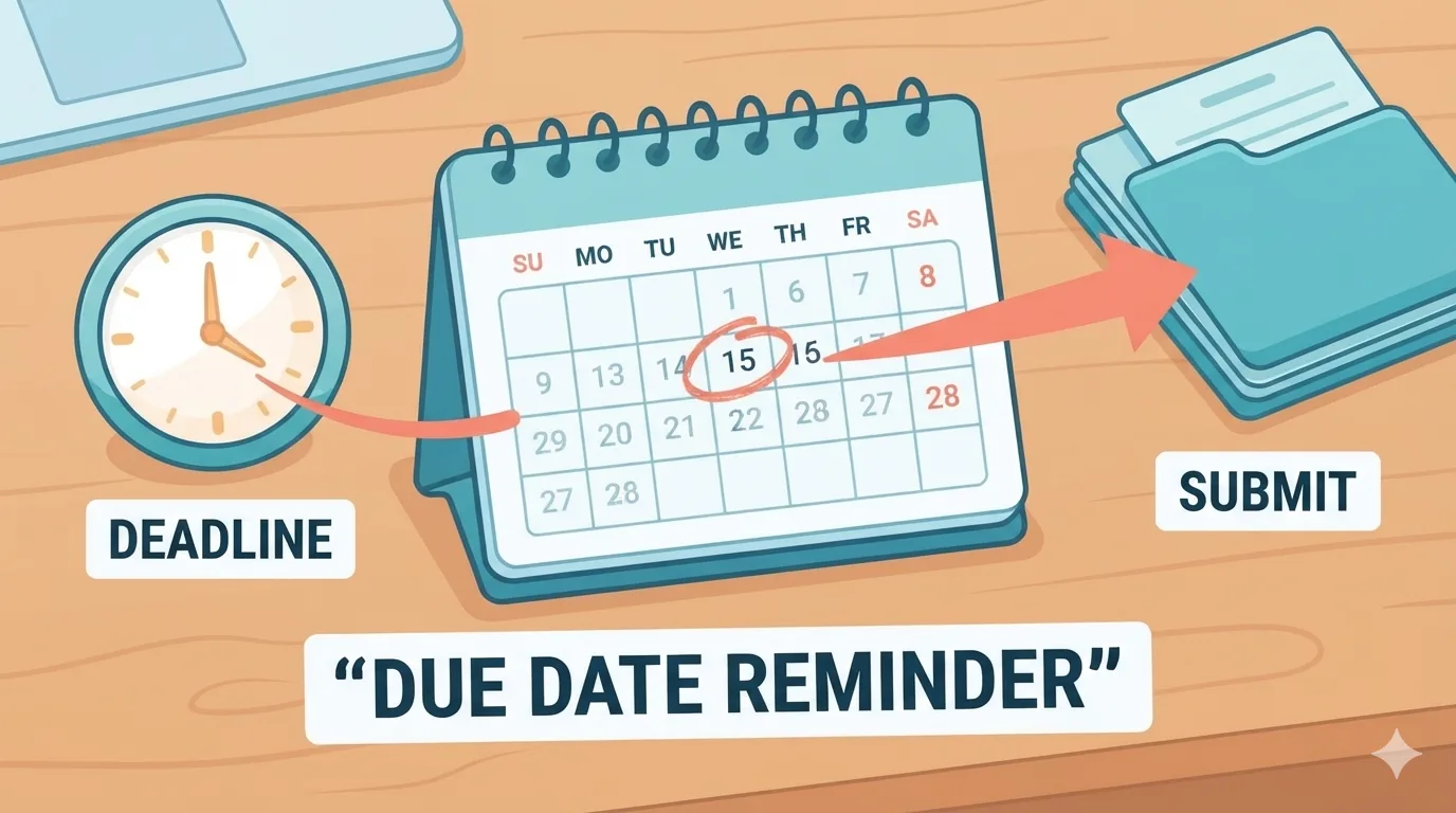 Calendar cu termenul legal de notificare marcat