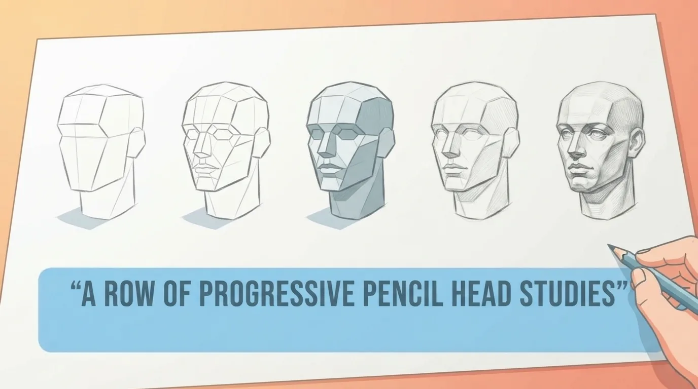 ขั้นตอนวาดระนาบใบหน้าทีละขั้น