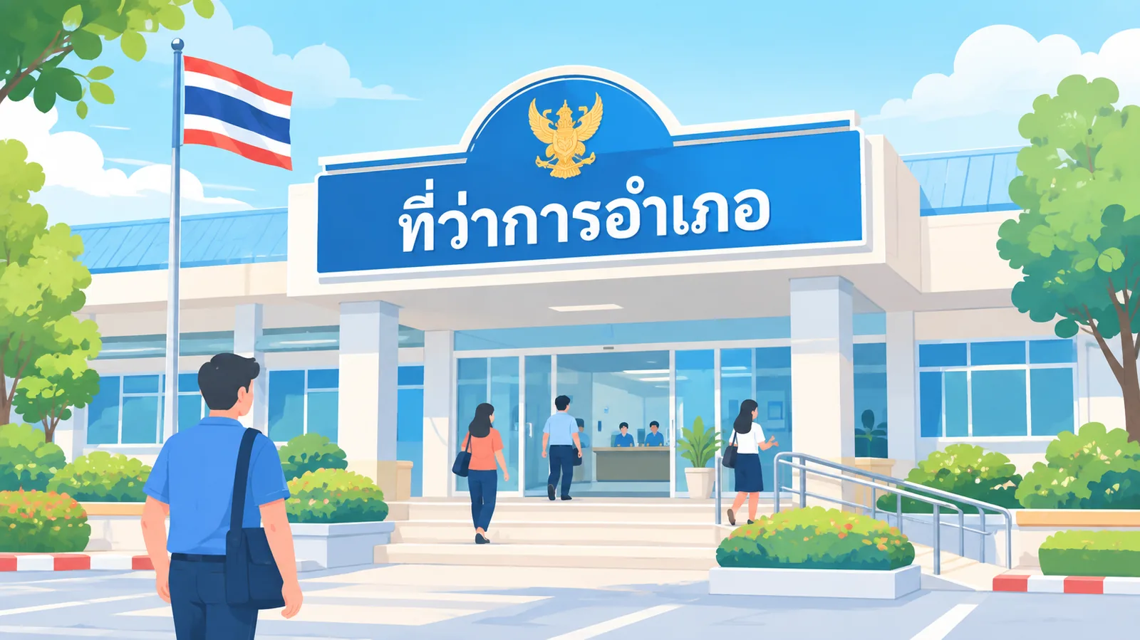 อาคารสำนักทะเบียนอำเภอที่รับผิดชอบการแก้ไขข้อมูล