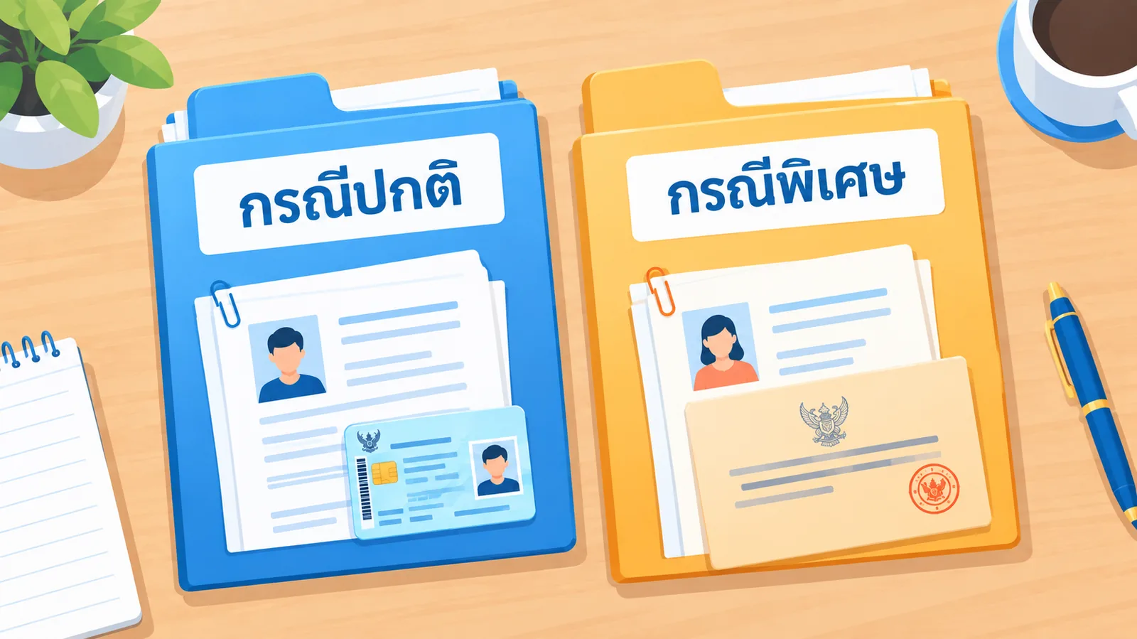ตารางเปรียบเทียบกรณีเปลี่ยนชื่อสองรูปแบบ
