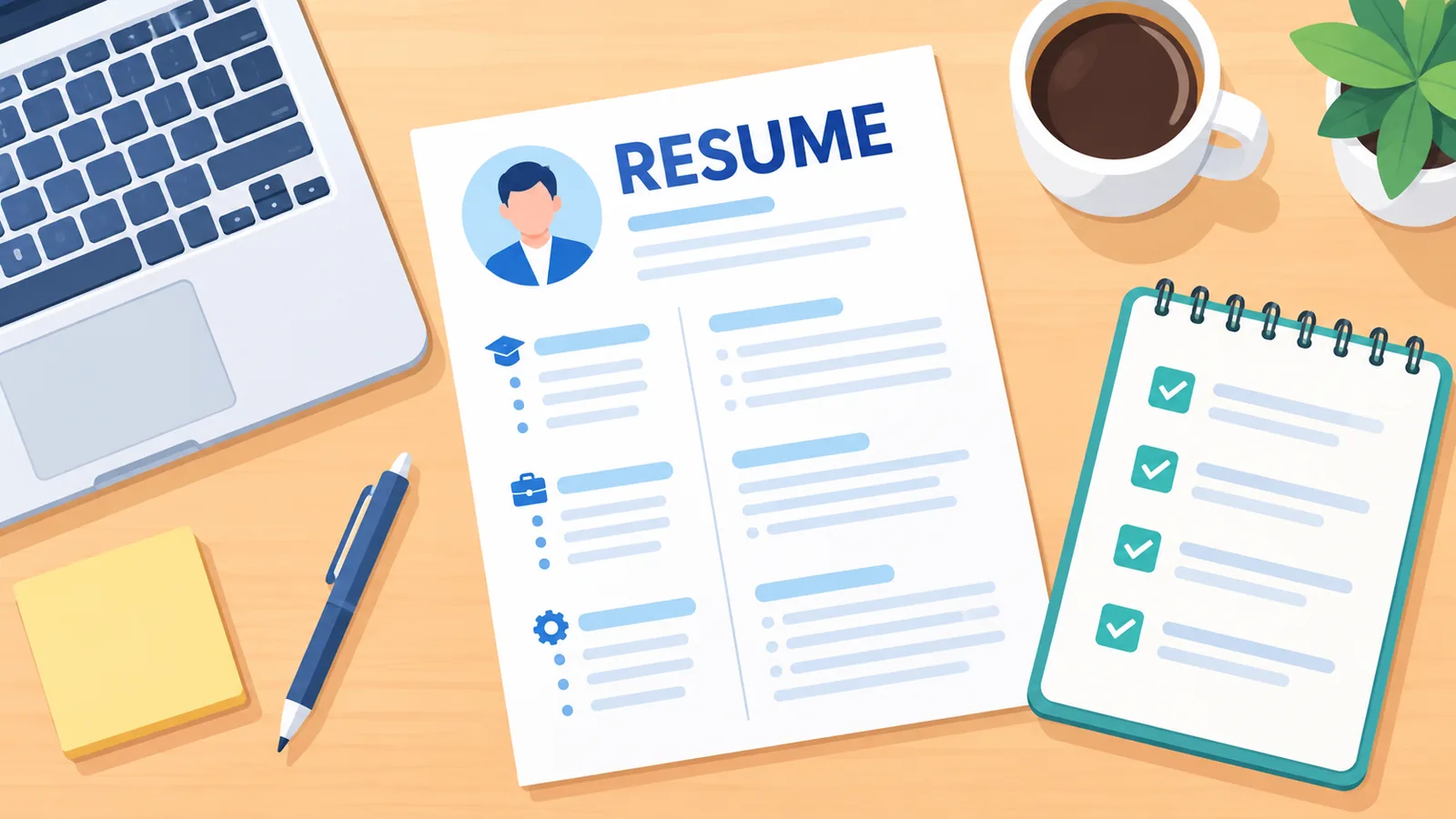 CV seçim kriterlerini gösteren masa düzeni