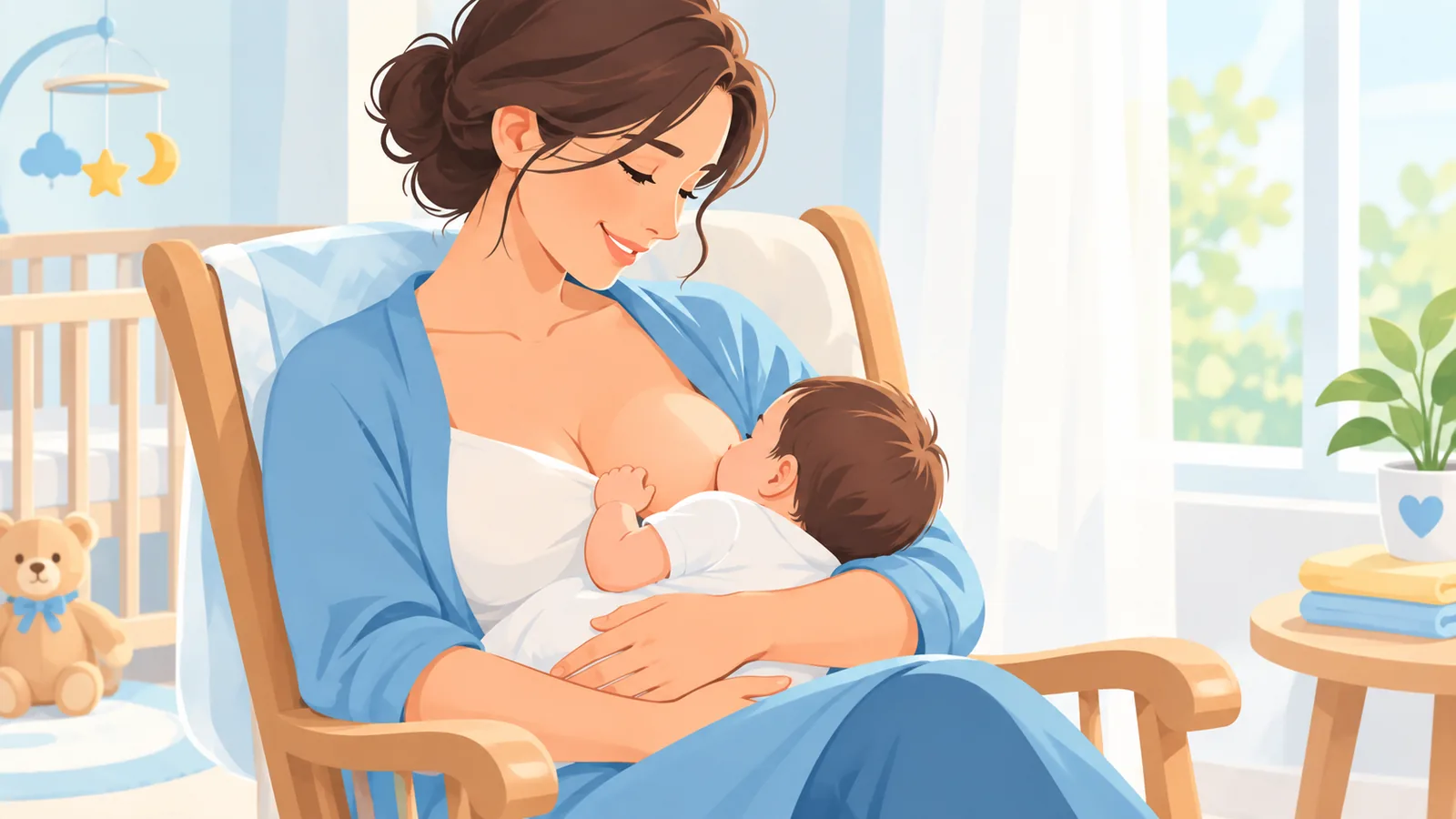 Emzirirken kilo vermenin güvenli olduğunu gösteren huzurlu anne bebek anı