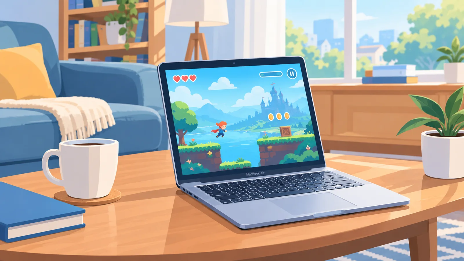 Eski model Intel MacBook ile oyun oynayan kullanıcı