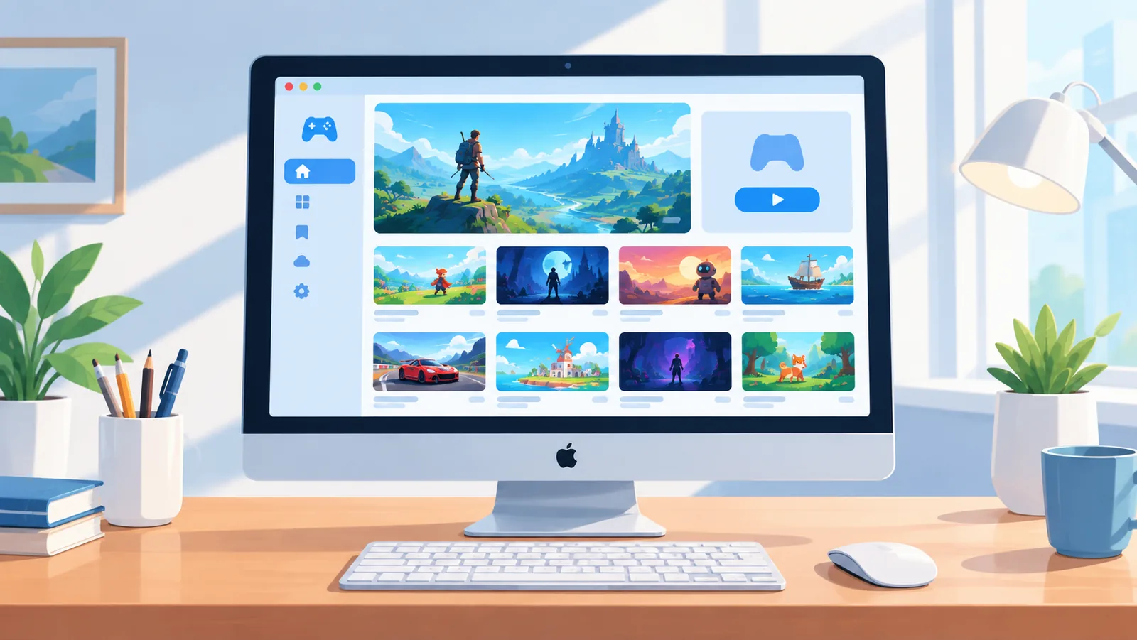Apple Arcade uygulaması Mac ekranında açık