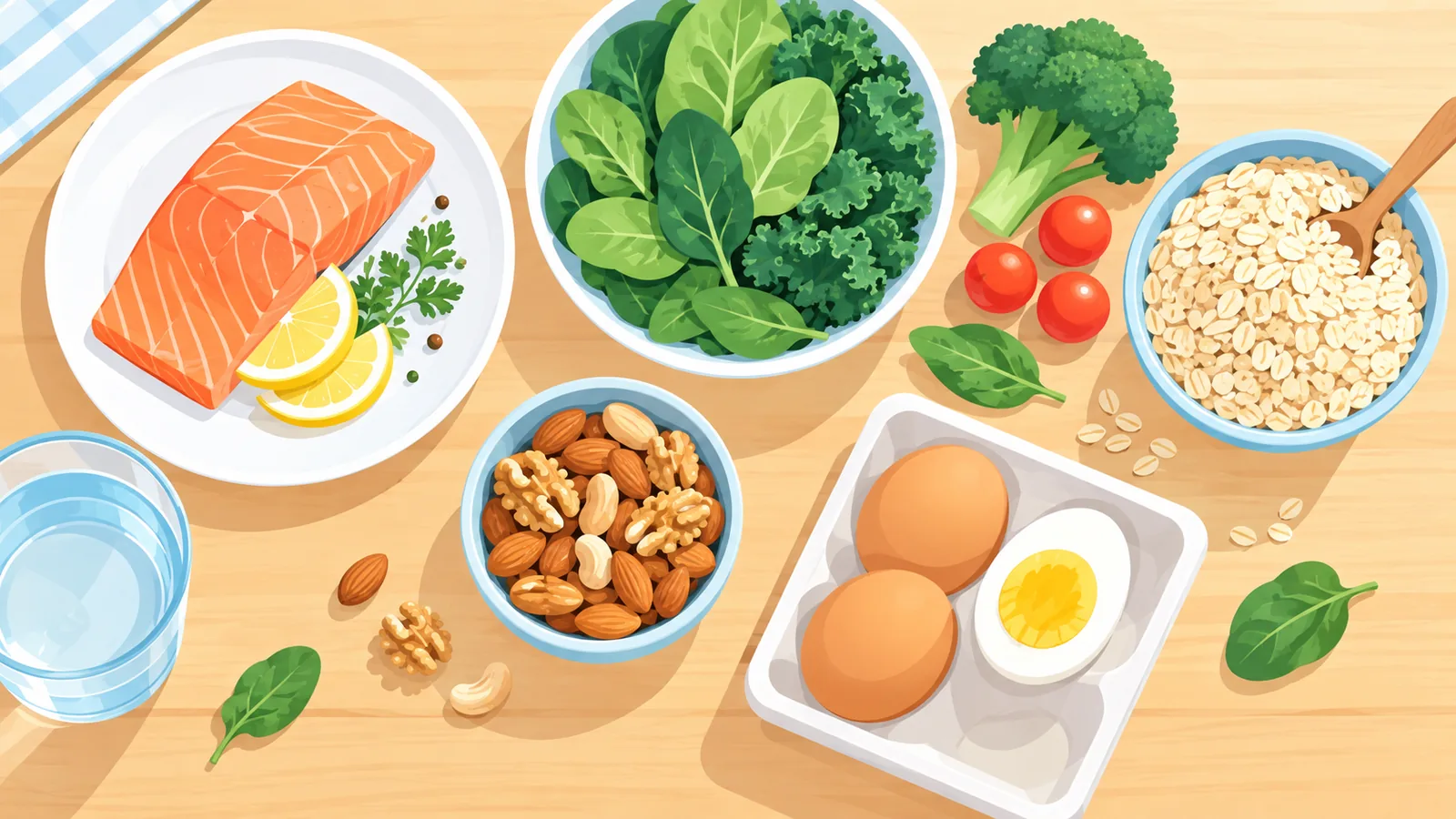 Корисні продукти для лактації на столі
