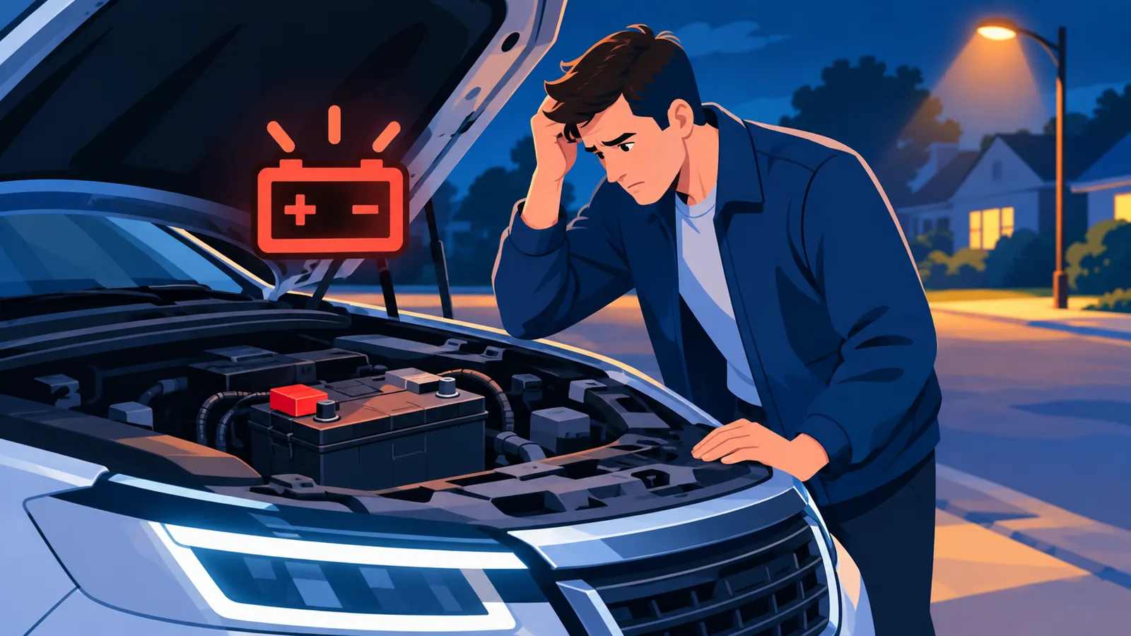 Xe bị hết bình ắc quy vào ban đêm cần kích bình khẩn cấp
