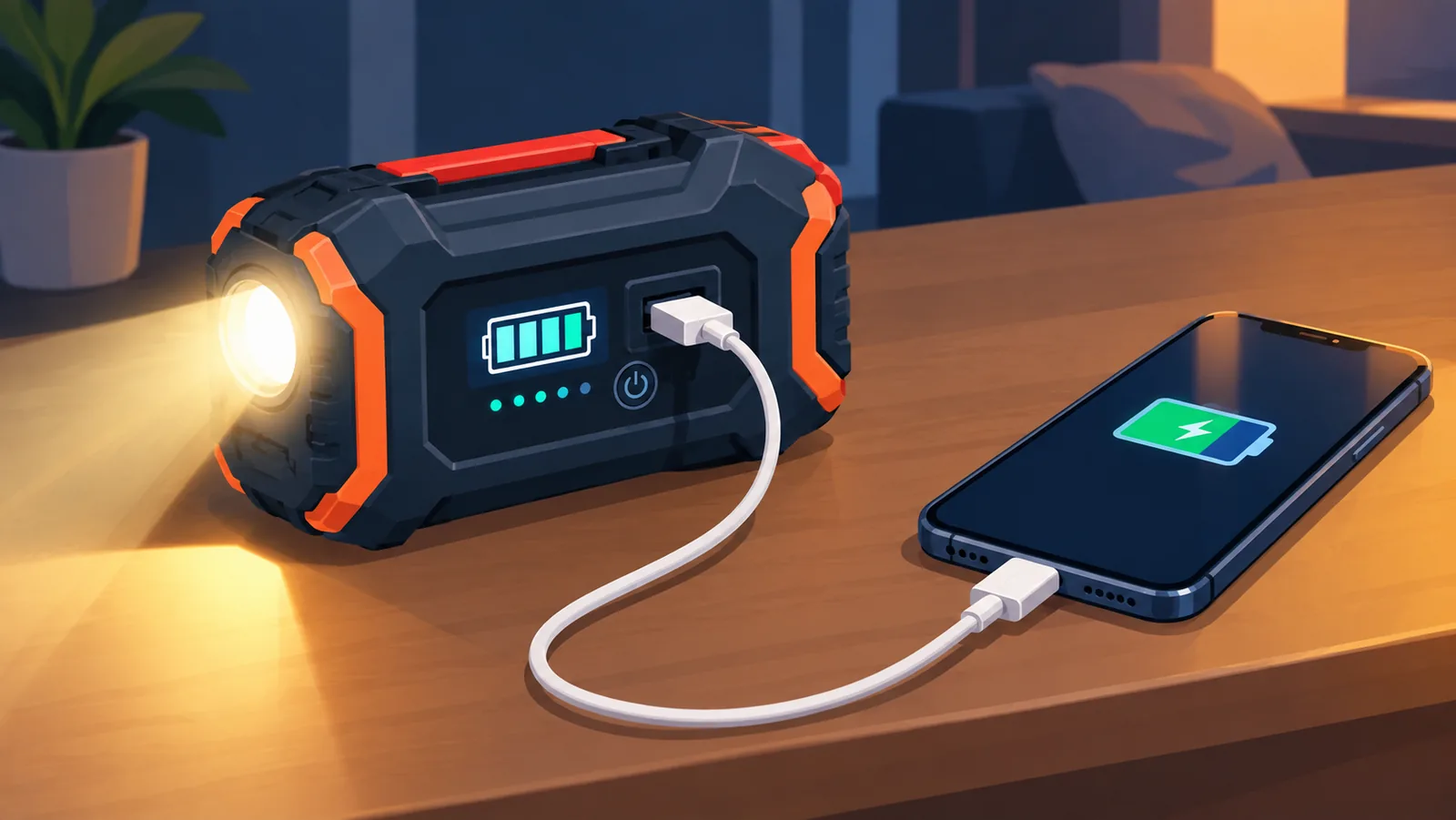 Tính năng đèn LED và sạc USB đi kèm trên bộ kích bình