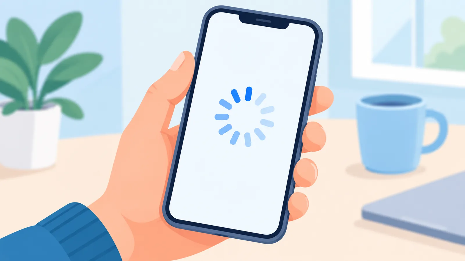 Biểu tượng đồng bộ iCloud bị treo trên màn hình điện thoại
