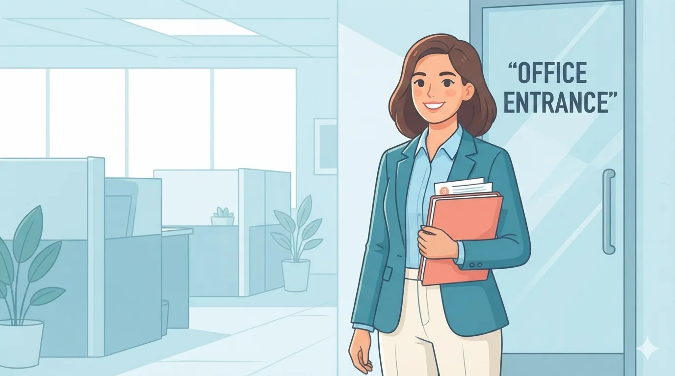 Người tự tin cầm hồ sơ xin việc chuẩn bị đi phỏng vấn