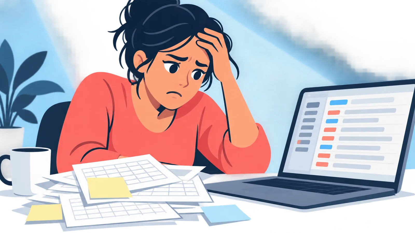 Người điều phối tình nguyện viên xử lý email và bảng tính thủ công