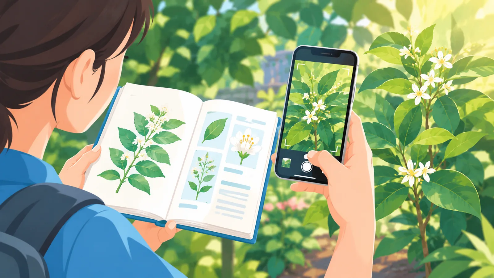 Chụp ảnh cây bằng điện thoại và đối chiếu với sách định danh