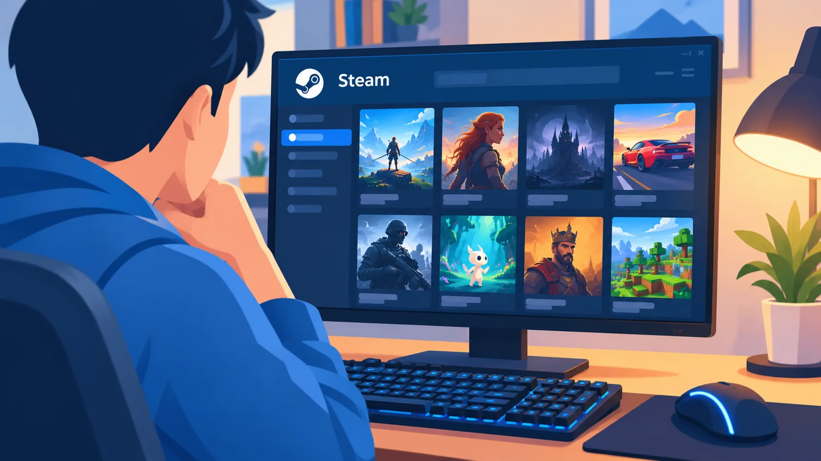 Màn hình thư viện game trên Steam