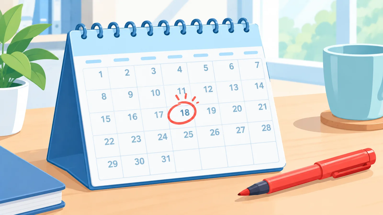 Lịch treo tường đánh dấu thời hạn xử lý trước ngày bầu cử