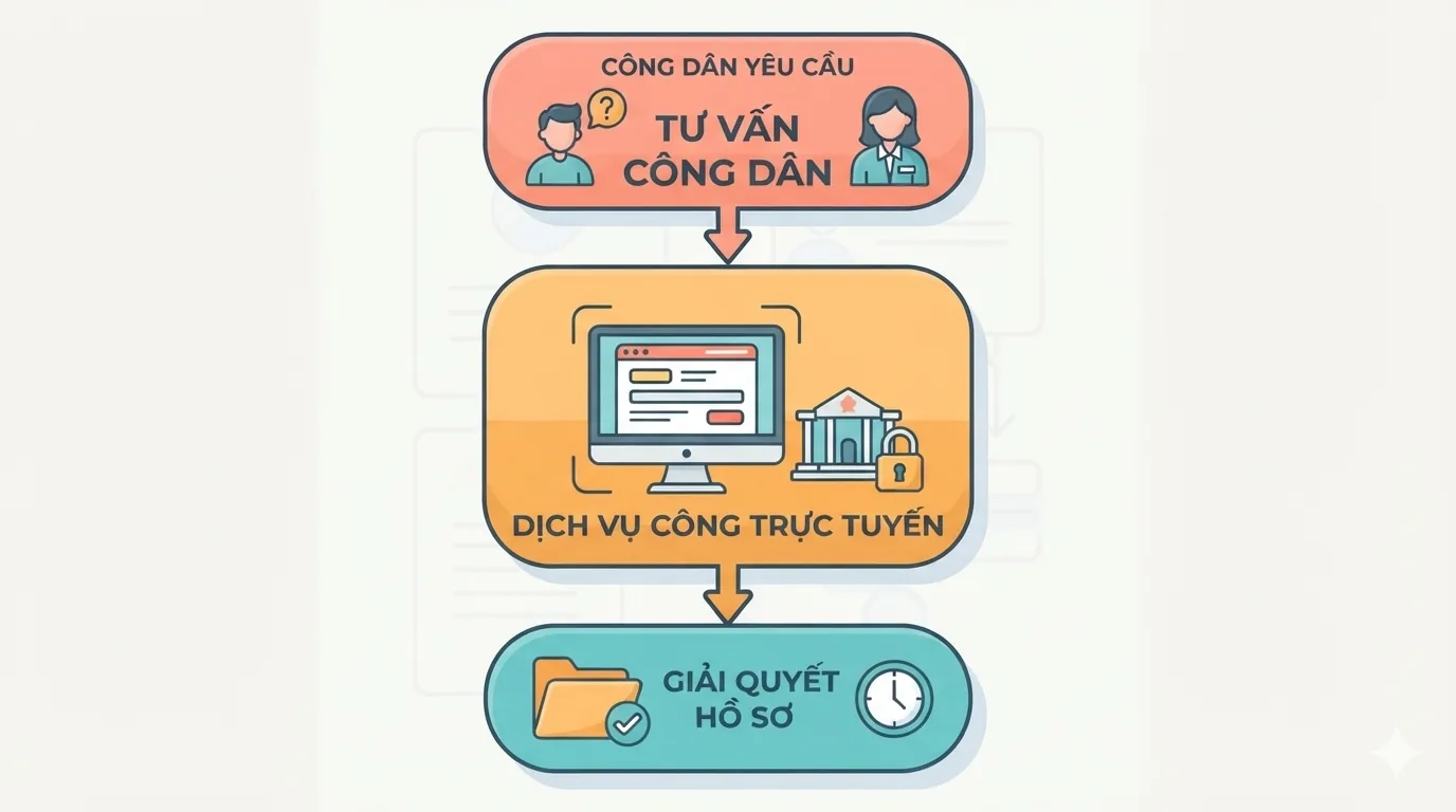 Người dân đặt câu hỏi với cán bộ về thủ tục điều chỉnh thông tin