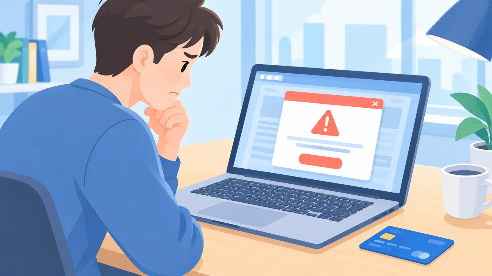 Người cảnh giác khi nhìn màn hình đăng nhập đáng ngờ