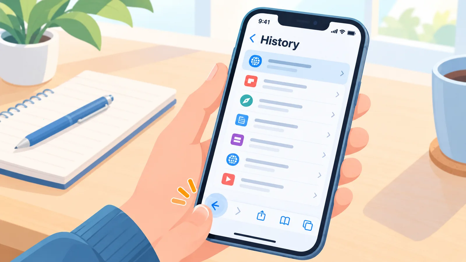 قائمة المواقع التي زرتها في سجل Safari على iPhone