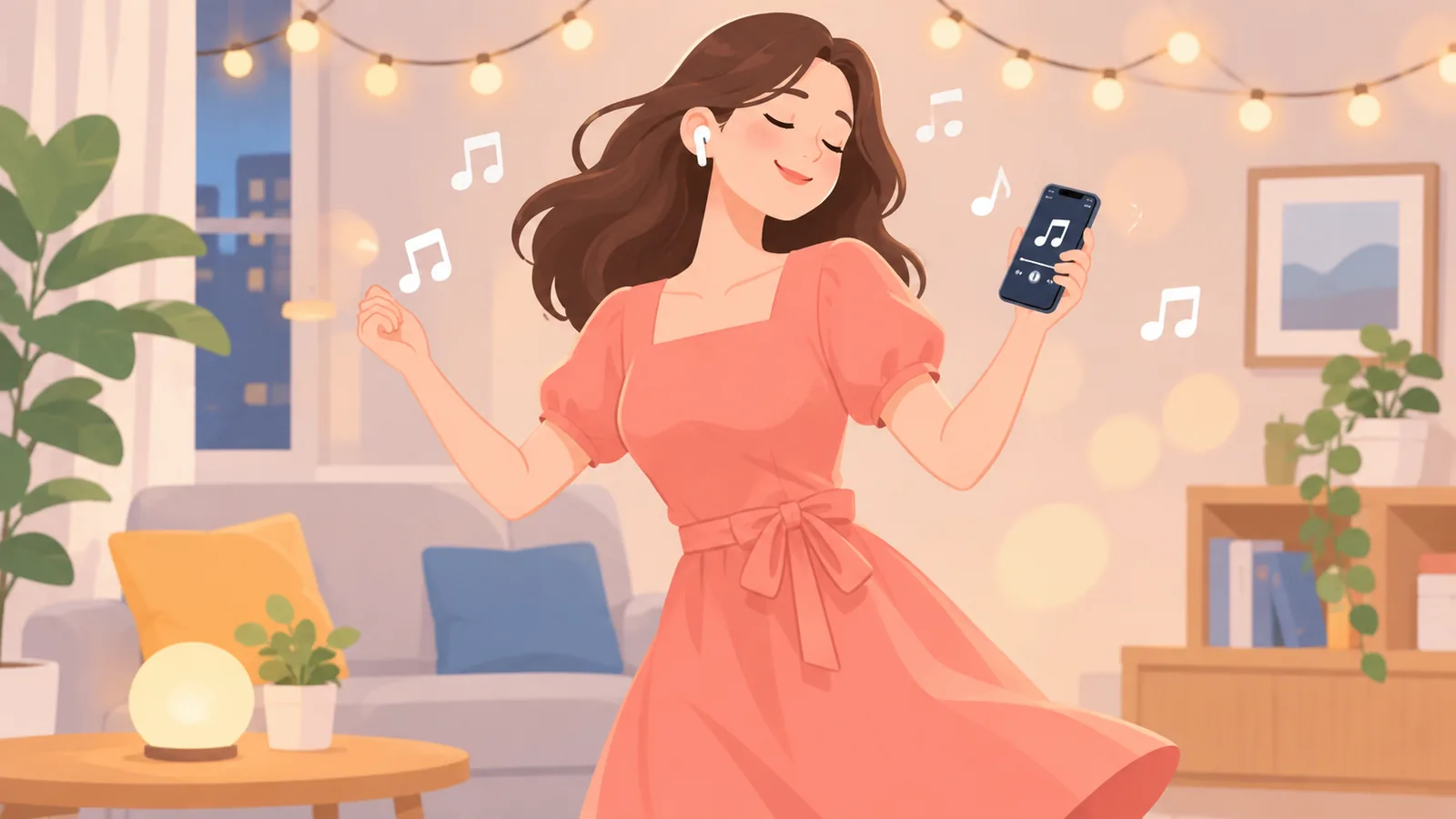 مسرح كلاسيكي بميكروفون قديم وضوء خافت بأجواء رومانسية