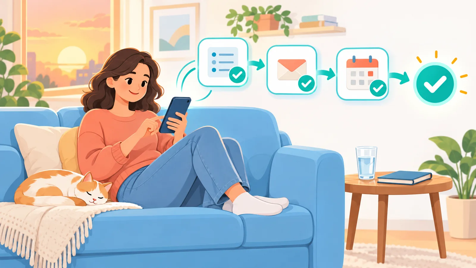 شخص يجهز قالبًا رقميًا للتسليم بجانب ملصق مطبوع