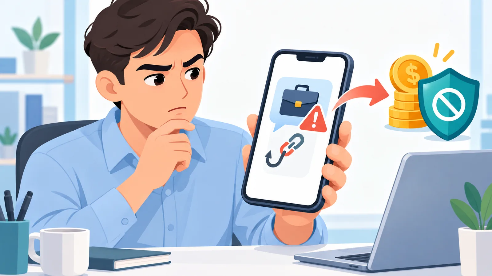 يد تضع علامات على قائمة تحقق بجانب حاسوب يعرض تصميمًا