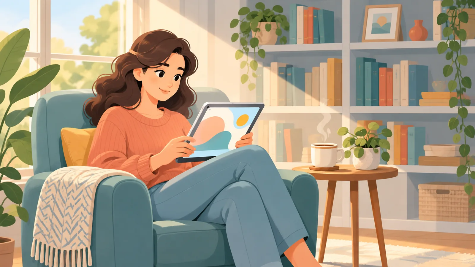 كتب ومقالات مرجعية على مكتب بجانب حاسوب