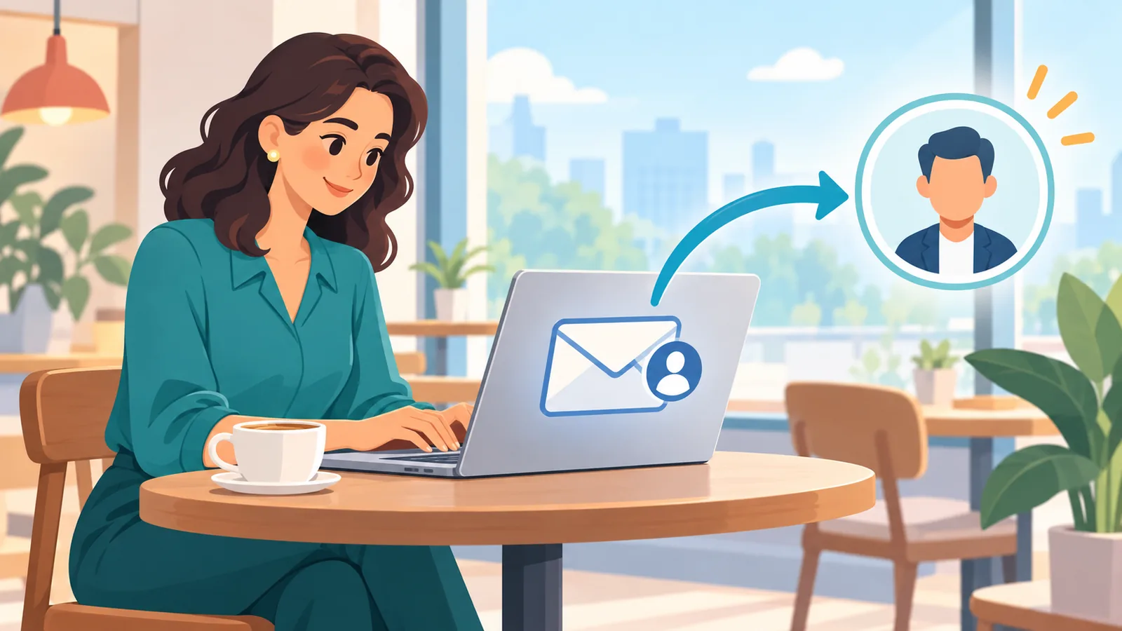 مؤسسة تكتب رسالة تعريفية إلى مستثمر على حاسوب محمول