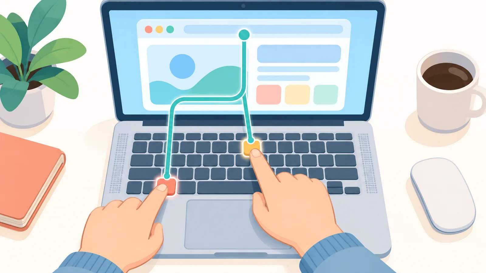 Mac কীবোর্ডে Command ও Y কী একসঙ্গে চাপছেন একজন ব্যবহারকারী