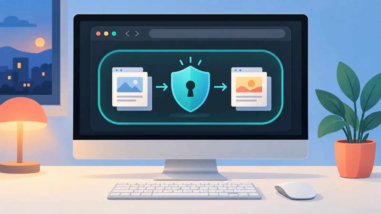 Mac-এ Safari-র প্রাইভেট ব্রাউজিং উইন্ডো খোলা অবস্থায়
