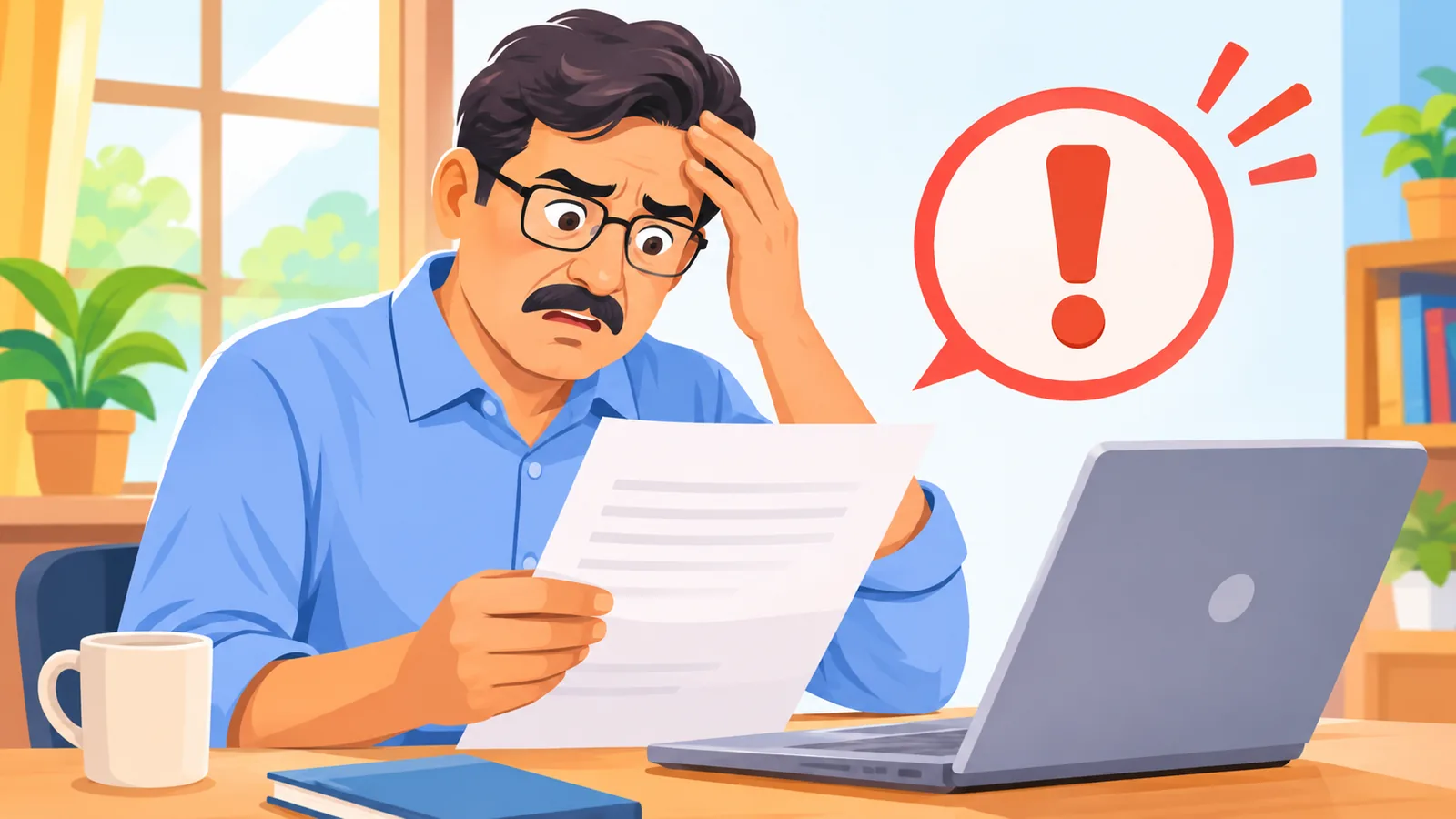 নোটিস পড়ছেন এমন একজন করদাতা