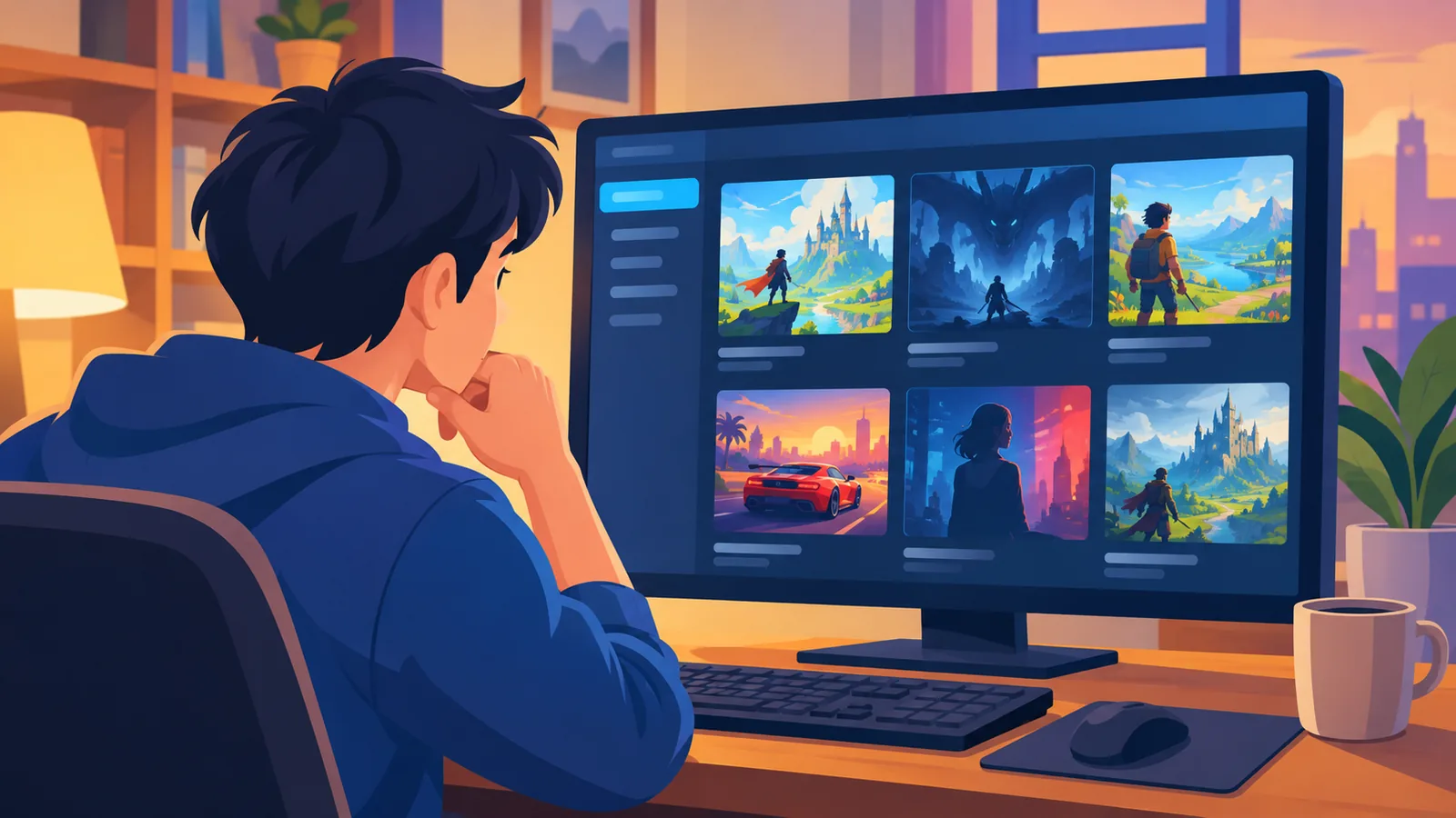 在电脑上浏览Steam游戏库的玩家