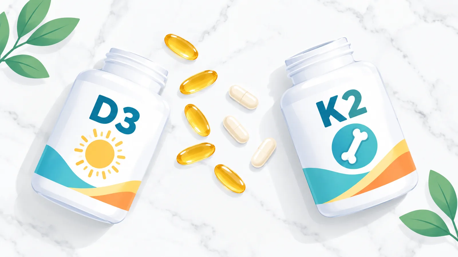 两种K2补充剂瓶并排对比