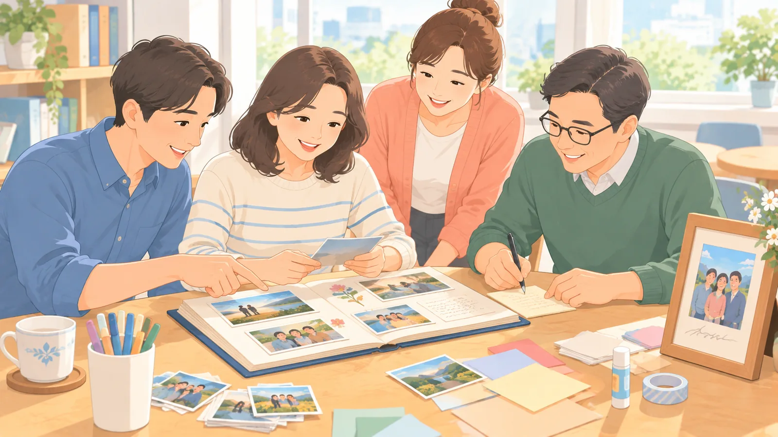 同事们共同制作退休纪念册