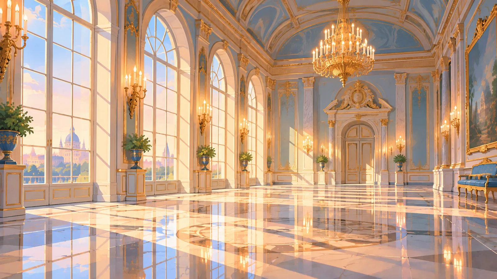 Historischer Palastsaal mit goldenen Details