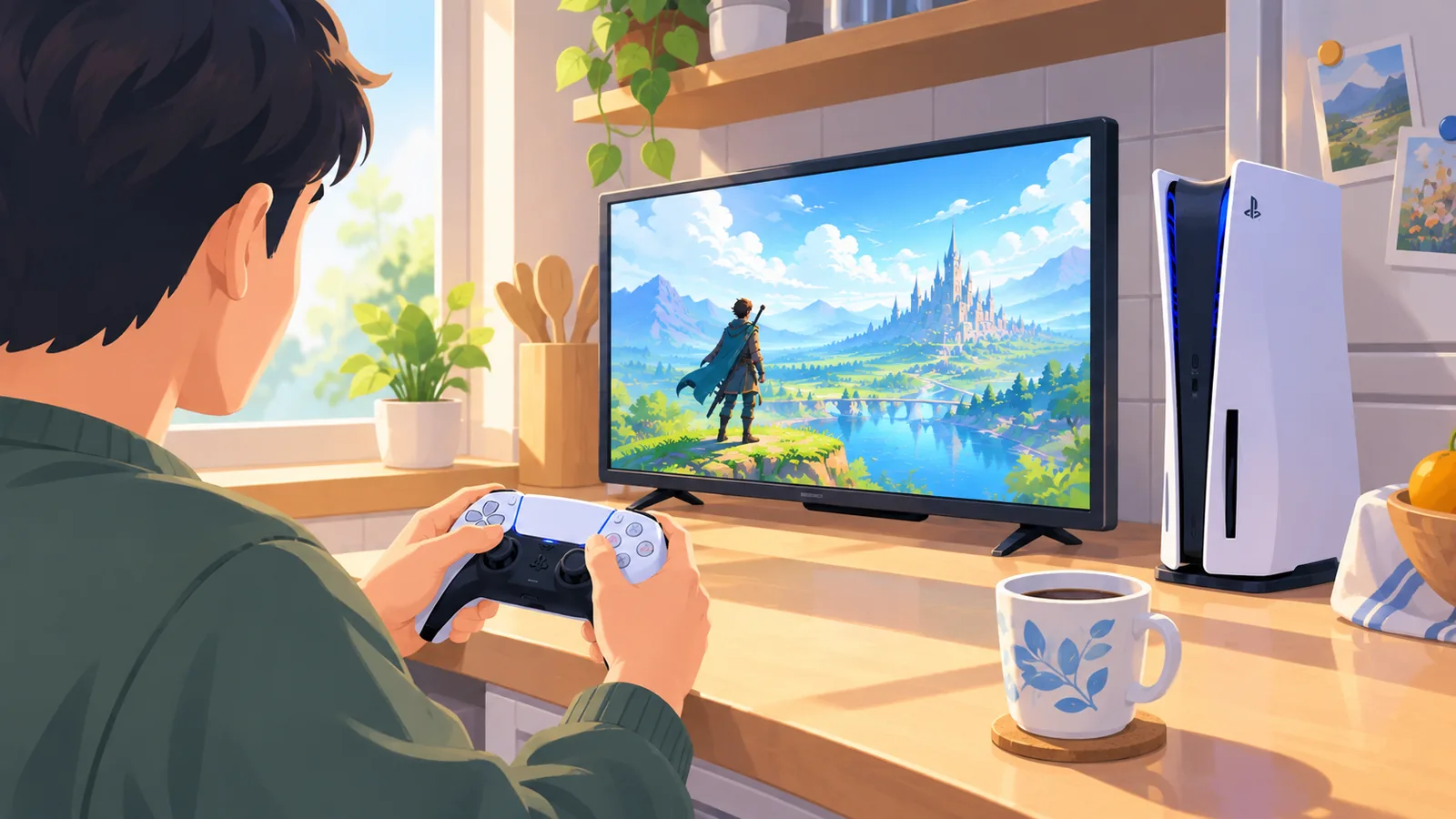 Kurze Spielrunde mit Kaffee in der Küche