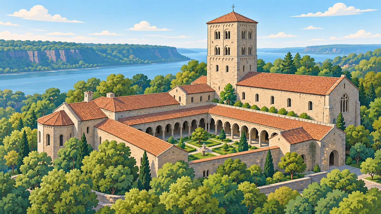Mittelalterliche Anlage der Cloisters im Fort Tryon Park