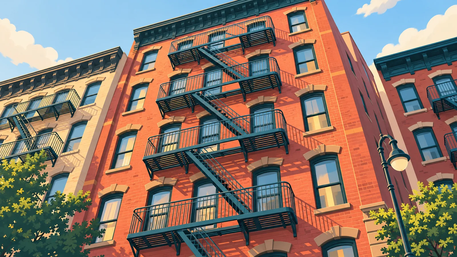 Backsteinhaus des Tenement Museums auf der Lower East Side
