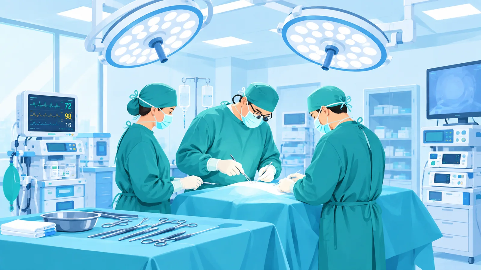 Operationsteam bei einer offenen Operation